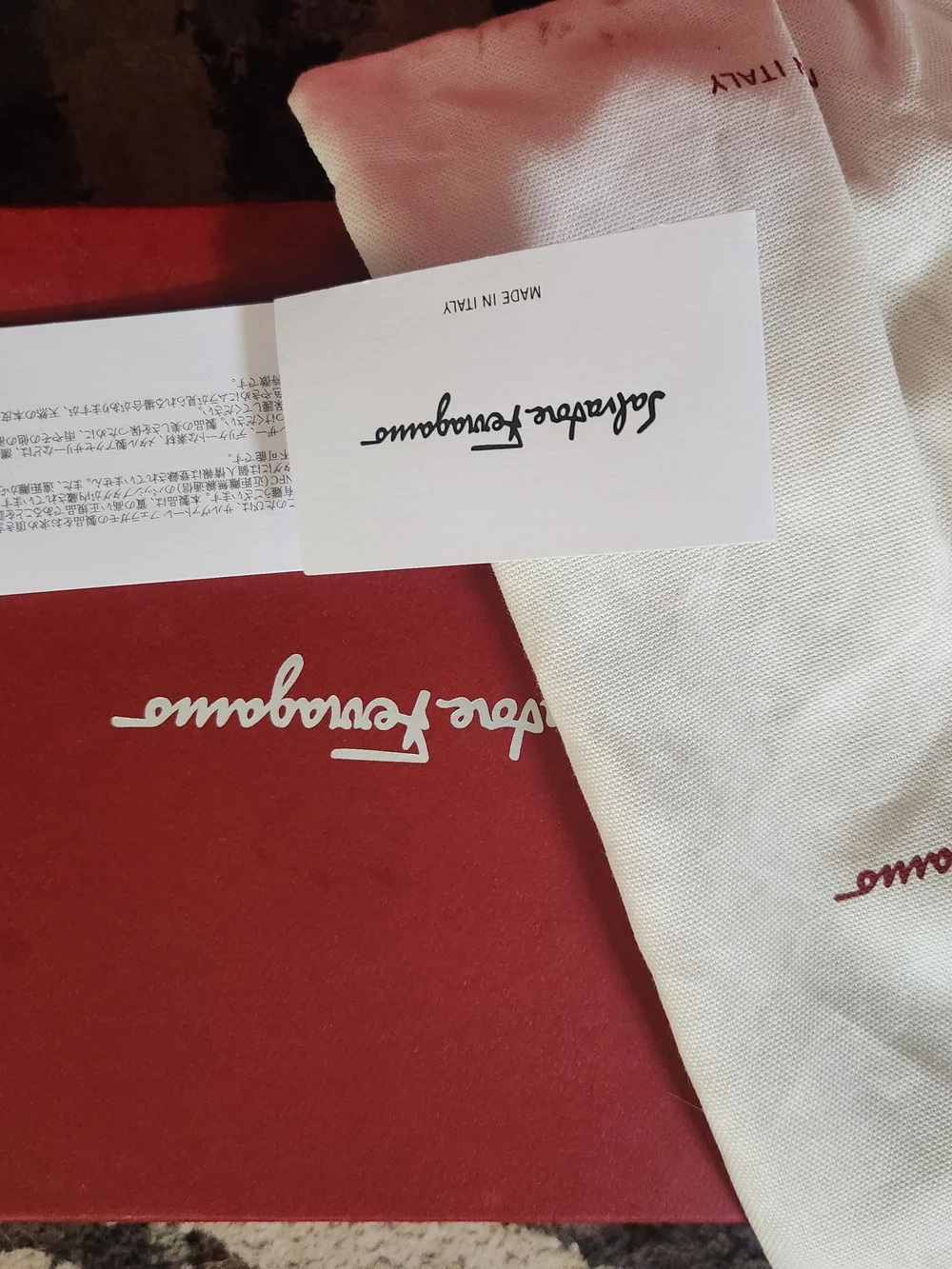 Salvatore Ferragamo Black Shoe w/Branded Card, Shie Box, and Dust Bag